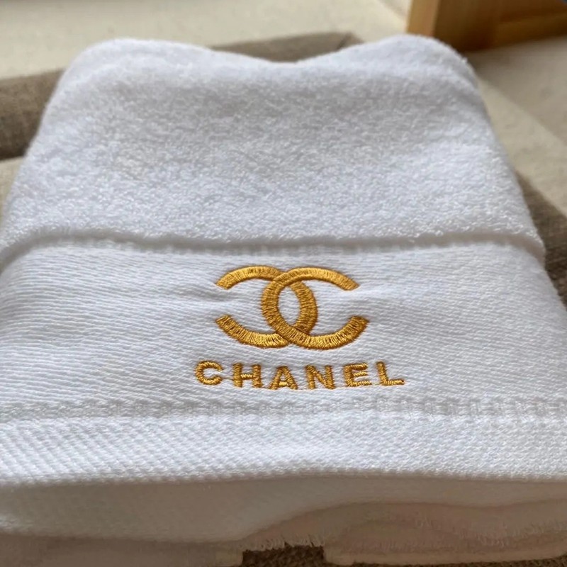 シャネル白ブルーフェイスタオルとバスタオル 2点セット 家庭用ホテル用大判chanel タオル 純綿 激安