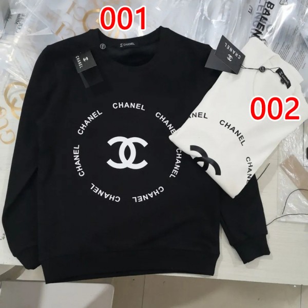 ブランド シャネル服 レディース パーカー 丸首 コットン製 長袖シャツ 春秋向け chanel メンズ プルオーバー ファッション 子供服 ココマーク入り 快適 おしゃれ カジュアル 親子服 スウェット 大きい サイズ