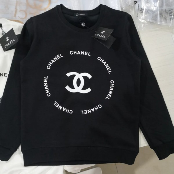 ブランド シャネル服 レディース パーカー 丸首 コットン製 長袖シャツ 春秋向け chanel メンズ プルオーバー ファッション 子供服 ココマーク入り 快適 おしゃれ カジュアル 親子服 スウェット 大きい サイズ