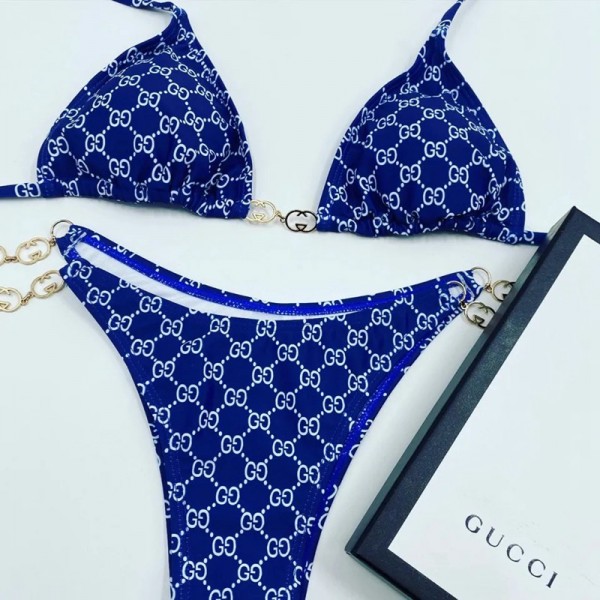 グッチ ブランド 新作 水着ビキニ 2点セット セクシー 女の子 かわいい GUCCI モノグラム おしゃれ 三角型 ホルターネック結び付き可愛いビキニ レディース愛用 温泉 旅行 スイミング