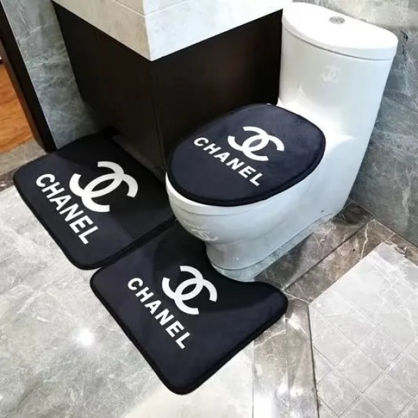 ブランドトイレマット/フタカバー/便座カバー シャネル ルイヴィトン バーバリー vercase 3点セット浴室マット絨毯 chanel カーベット