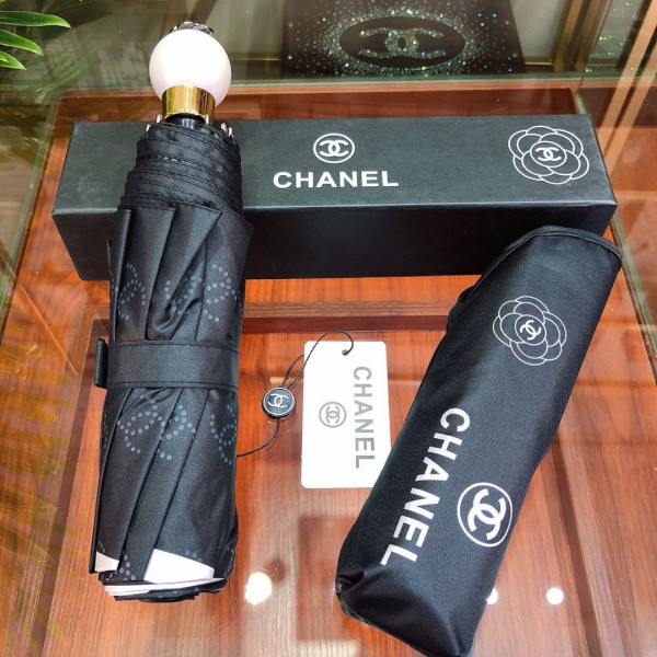 Chanelシャネルブランド超人気お出かけ必要傘 UVカット放熱型折り畳み日傘 完全遮光遮熱 晴雨兼用 可愛い 自動スケーリング 傘お洒落 男女通用
