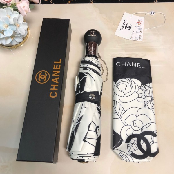 シャネルツバキ折り畳み傘 折りたたみ日雨傘Chanel 可愛い uvカット ブランド 晴雨兼用 軽量 カメリア 100％ 完全遮光遮熱