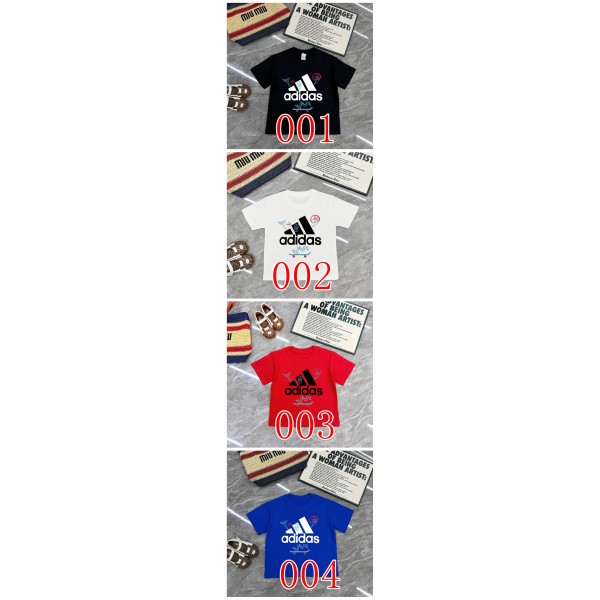 Adidas アディダスハイブランド親子ペアルック tシャツ 半袖 家族 お揃い 夏 服 ママ パパ キッズ tシャツ S¬3XL 出産祝い 記念日 プレゼント 誕生日 ギフト 可愛い カジュアル シンプル カジュアル 90¬160cm