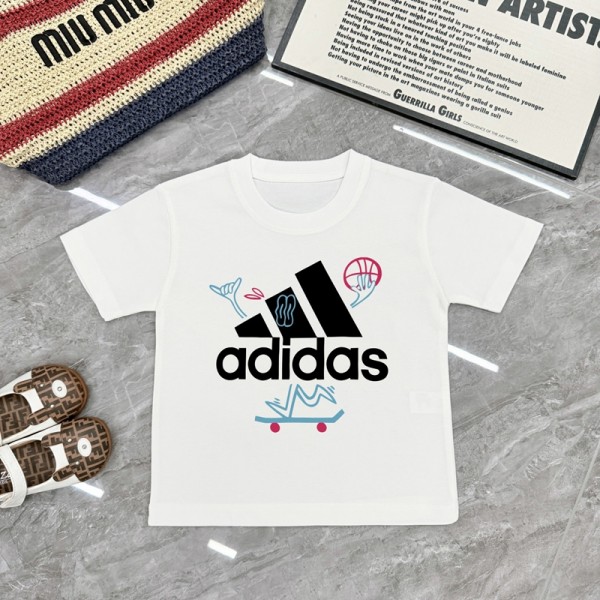 Adidas アディダスハイブランド親子ペアルック tシャツ 半袖 家族 お揃い 夏 服 ママ パパ キッズ tシャツ S¬3XL 出産祝い 記念日 プレゼント 誕生日 ギフト 可愛い カジュアル シンプル カジュアル 90¬160cm