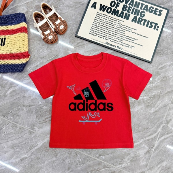 Adidas アディダスハイブランド親子ペアルック tシャツ 半袖 家族 お揃い 夏 服 ママ パパ キッズ tシャツ S¬3XL 出産祝い 記念日 プレゼント 誕生日 ギフト 可愛い カジュアル シンプル カジュアル 90¬160cm