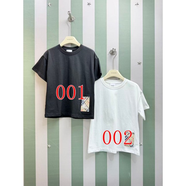 Burberry バーバリーブランドペア揃いtシャツカットソー コピーブランド半袖tシャツ 上着 カジュアル ブランド子供tシャツ 高品質Tシャツ カットソー ペアカップル