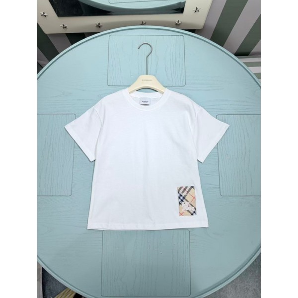 Burberry バーバリーブランドペア揃いtシャツカットソー コピーブランド半袖tシャツ 上着 カジュアル ブランド子供tシャツ 高品質Tシャツ カットソー ペアカップル