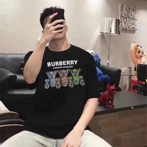 Burberry バーバリーブランドペア揃いtシャツカットソー コピーハイブランド子供tシャツ 90~160cm 偽物 レディースメンズ ブランド男女兼用tシャツ S~3XL 高品質 韓国 メンズ tシャツ