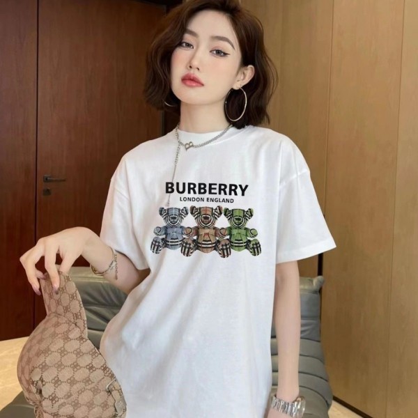Burberry バーバリーブランドペア揃いtシャツカットソー コピーハイブランド子供tシャツ 90~160cm 偽物 レディースメンズ ブランド男女兼用tシャツ S~3XL 高品質 韓国 メンズ tシャツ
