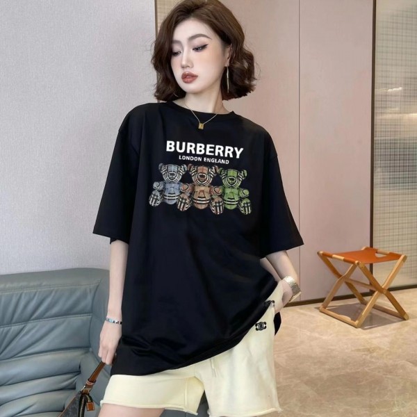 Burberry バーバリーブランドペア揃いtシャツカットソー コピーハイブランド子供tシャツ 90~160cm 偽物 レディースメンズ ブランド男女兼用tシャツ S~3XL 高品質 韓国 メンズ tシャツ