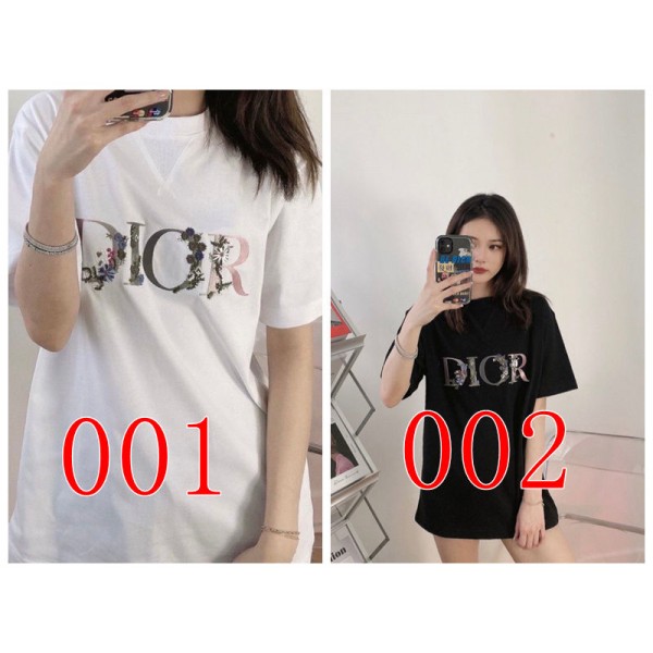 Dior ディオールブランドペアルックtシャツカットソー コピー子供tシャツハイブランド夏 半袖tシャツ20代 30代40代tシャツ 激安パロディ 