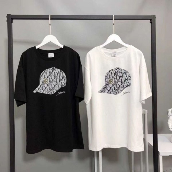 Dior ディオールブランド半袖tシャツカットソー メンズ 上着コピー tシャツハイブランド夏ペア揃いＴシャツ 韓国tシャツ 子供Tシャツ カットソー ペアカップル S¬3XL