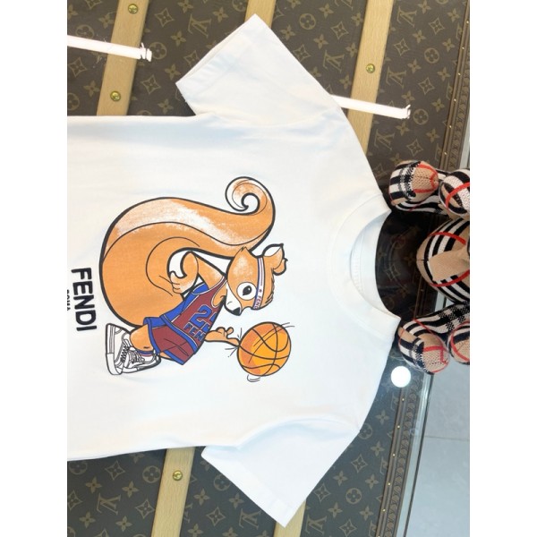 Fendi フェンディブランドキッズ半袖tシャツ夏tシャツブランド上着ｔシャツかわいいブランド親子tシャツ上着カジュアル大人の上質TシャツS¬3XL 