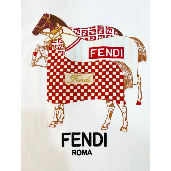 Fendi フェンディブランドキッズ半袖tシャツ韓国 パチモン ペア揃い tシャツ 男女兼用Tシャツ カットソー ペアカップル20代 30代40代tシャツ 激安パロディ 90¬160cm S¬3XL 