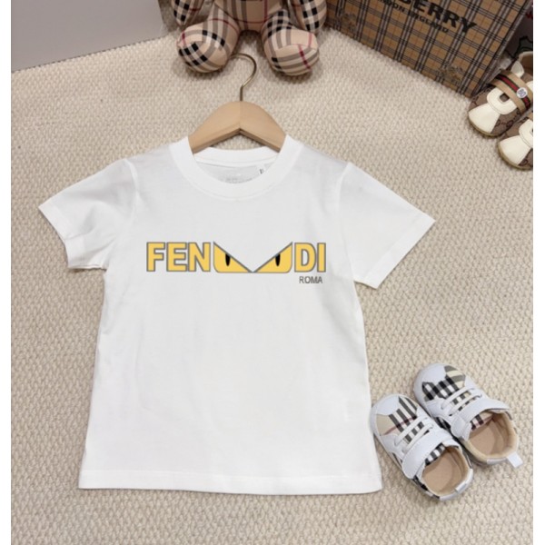 Fendi フェンディ半袖tシャツハイブランドキッズ夏tシャツ ブランドペアルックｔシャツ かわいい 大人の上質Tシャツ ペア揃いtシャツ ユニセック ブランド
