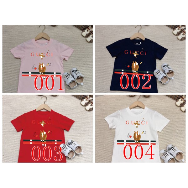 Gucci グッチブランド子供tシャツカットソー コピーブランド親子服 コピー 激安屋 Tシャツカットソーペアカップルtシャツ ユニセック ブランド メンズｔシャツ レディース激安 S¬3XL