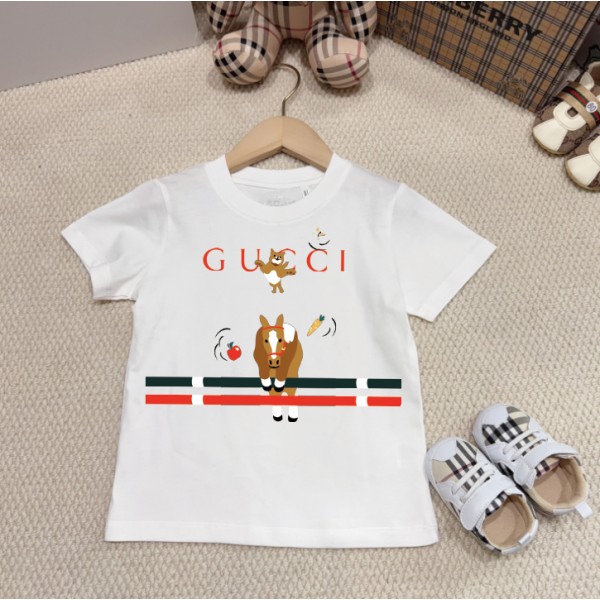 Gucci グッチブランド子供tシャツカットソー コピーブランド親子服 コピー 激安屋 Tシャツカットソーペアカップルtシャツ ユニセック ブランド メンズｔシャツ レディース激安 S¬3XL