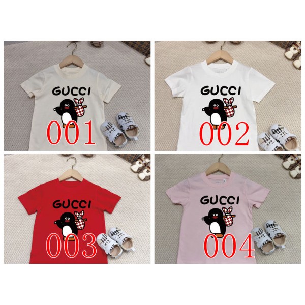 Gucci グッチハイブランド親子tシャツ 偽物 レディース 上着 メンズ夏tシャツブランド かわいいブランド子供服 コピー 激安屋Tシャツ カットソー ペアカップル 