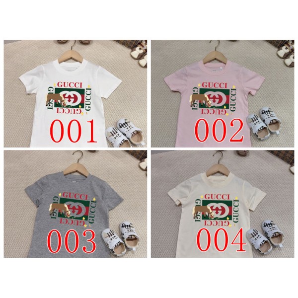 Gucci グッチペアルックtシャツハイブランド夏tシャツ 上着 カジュアル ブランド子供tシャツ 高品質 ブランド親子服 コピー 激安屋 S¬3XL 