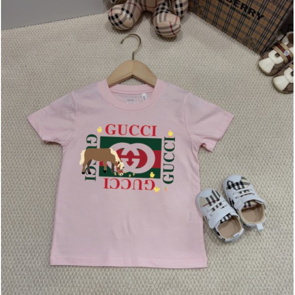 Gucci グッチペアルックtシャツハイブランド夏tシャツ 上着 カジュアル ブランド子供tシャツ 高品質 ブランド親子服 コピー 激安屋 S¬3XL 
