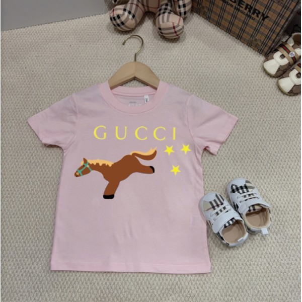 Gucci グッチブランドtシャツ 上着 カジュアル 韓国 キッズtシャツ 上着 ブランドペア揃い服 コピー 激安屋20代 30代40代tシャツ 激安 パロディ 90¬160cm