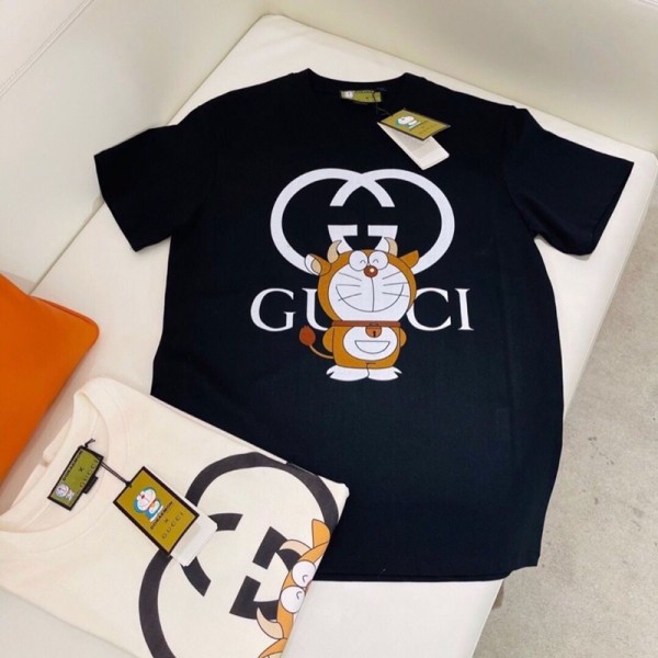 Gucci グッチ親子tシャツ ハイブランド夏tシャツ オーバーサイズ ブランド子供tシャツ 上着 カジュアル ブランドペアルック服Ｔシャツ コピー 激安屋 90¬160CM