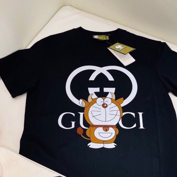 Gucci グッチ親子tシャツ ハイブランド夏tシャツ オーバーサイズ ブランド子供tシャツ 上着 カジュアル ブランドペアルック服Ｔシャツ コピー 激安屋 90¬160CM