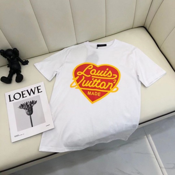 Lv ルイヴィトンブランド半袖tシャツ夏tシャツ かわいいブランドペア揃いtシャツ 上着 カジュアル 20代 30代40代 子供tシャツ 激安パロディ
