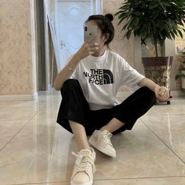 ハイブランドザノースフェイス THE NORTH FACE 親子tシャツ夏 ブランド黒白tシャツ オーバーサイズ ブランドペア揃いtシャツ 上着 カジュアル 20代 30代40代tシャツ 激安 パロディ