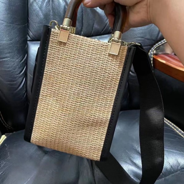 ブランド FENDI バッグ カゴバッグ フェンディminiトートバッグ かわいい かごバッグ ショルダーバッグ 高品質ミニハンドバッグ レディースバッグ 大人気 ビーチ レジャー