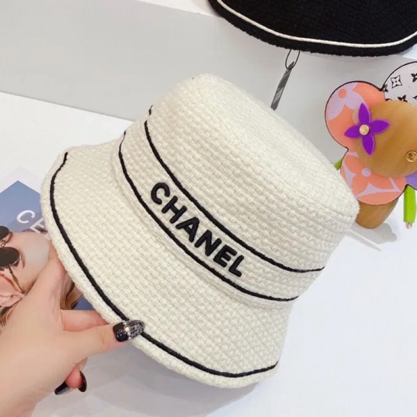 ハイブランド シャネル バケット ハット Chanel帽子 メンズ レディース キャップ 黒白 派手刺繍 ベースボールキャップ おしゃれ感 優雅ら プファッション スポーツ帽子 春秋