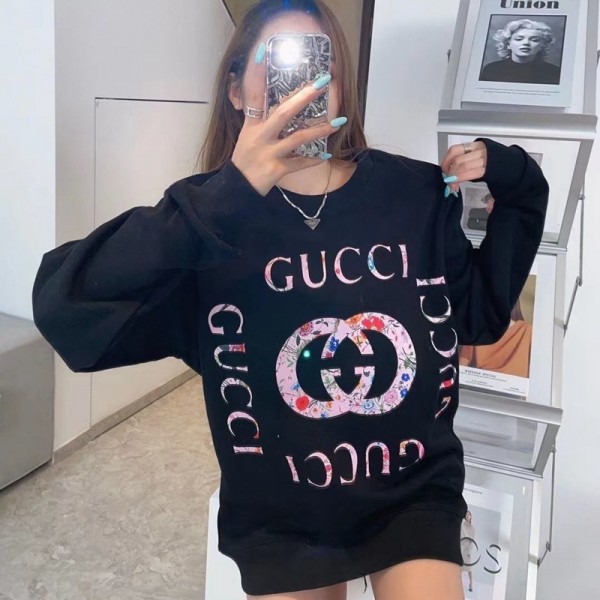 ブランドグッチスウェット レディース 秋 冬ゆったり トップスGucci パーカー 高品質トレーナー 長袖 ルームウェア  シンプル ロゴマーク大きいサイズ ルーズ 韓国 