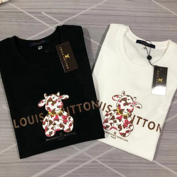 lv ブランド服 レディース tシャツ おしゃれ ルイヴィトン 半袖 メンズ トップス 100％コットン 親子服 キッズ服 Ｔシャツ 快適 柔らかい 通気性 肌触り良い 男女兼用 カジュアルウェア