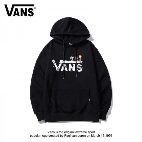 流行り ブランド ヴァンズ経典パーカー メンズスウェット ファッション vans 高品質 レディースプルオーバー フード付き 秋服 シンプル 厚手 カジュアル 大きいサイズ 男女兼用 春秋冬