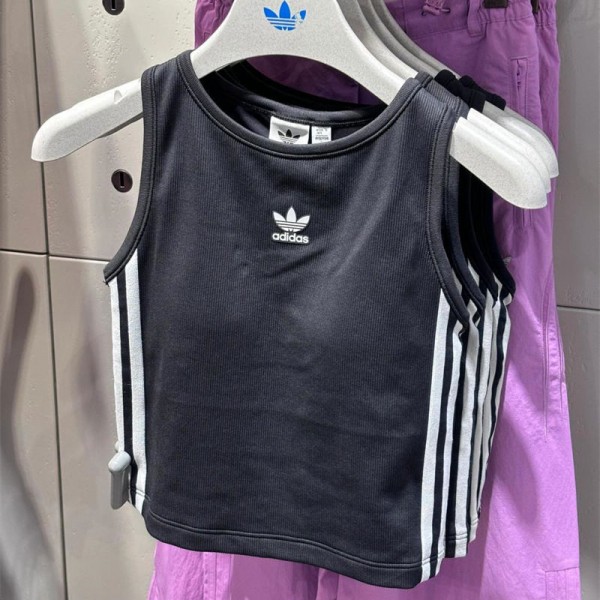 Adidas アディダスハイブランドタンクトップ カップ付き 綿 キャミソールス 伸縮性 S - L ノースリーブ レディース パット付き インナー ブラトップ ルームウェア トップス セクシー ショート丈 見せキャミやインナー