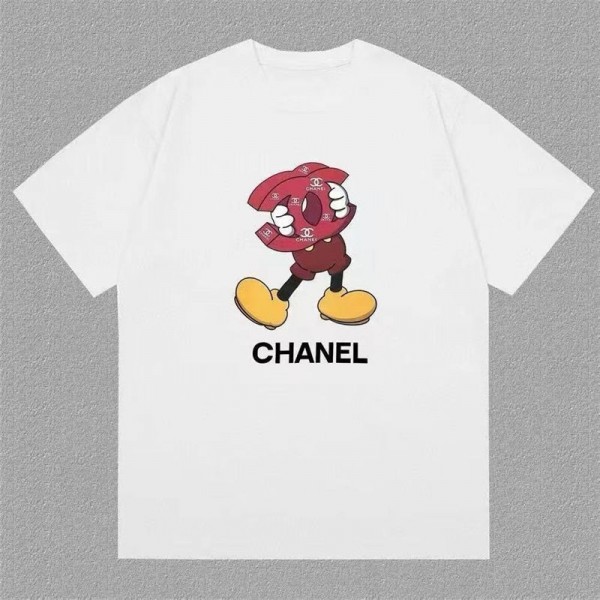 Chanel シャネル夏tシャツブランドかわいいブランド 服 コピー 激安屋Tシャツカットソーペアカップル20代 30代40代tシャツ 激安パロディS - 5XL