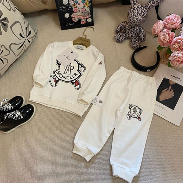 Moncler モンクレールブランドキッズ スウェット 上下セット パジャマ 裏起毛 長袖 長ズボン 73~100cm ルームウェア 部屋着 ベービースポーツウェア ゆったり 人気 カジュアル 普段着 通学 通園