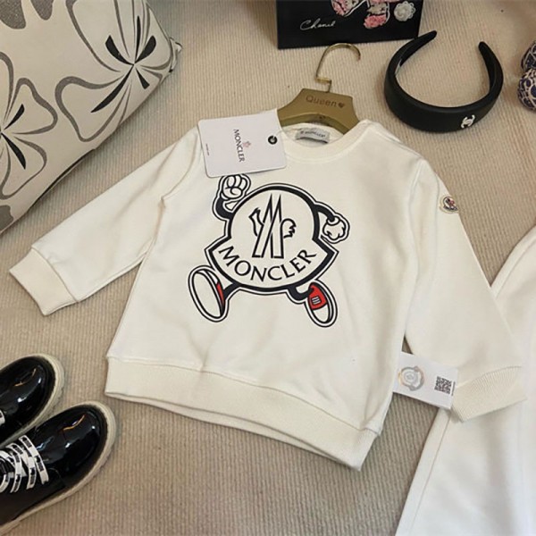 Moncler モンクレールブランドキッズ スウェット 上下セット パジャマ 裏起毛 長袖 長ズボン 73~100cm ルームウェア 部屋着 ベービースポーツウェア ゆったり 人気 カジュアル 普段着 通学 通園