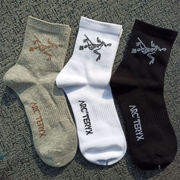 ARC'TERYX アークテリクスコットン 靴下 メンズ 通気性 ブランドミドルソックス 高品質 浅口ソックス 3足セット 女の子好き 韓国上質な コットン ソックス くつした