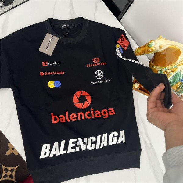 Balenciaga バレンシアガハイブランドプルオーバーパーカー偽物ブランドトレーナー裏起毛スウェット偽物 男女兼用 トレーナースウェットパーカー L - 4XL