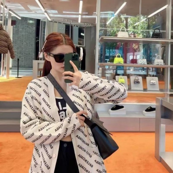 Balenciaga バレンシアガブランド上質 カーディガン セーター S - XL アウター レディース トップス 長袖 ｖネック ニット カットソー プリント柄 かわいい きれいめ カジュアル 大人 薄手 暖かい 優しい 学生 サラリーマ 春 秋 冬 通勤 通学 お出かけ 