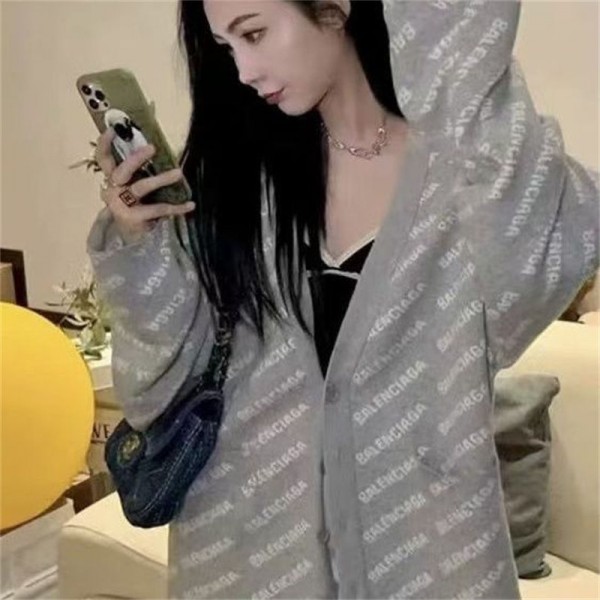 Balenciaga バレンシアガブランド上質 カーディガン セーター S - XL アウター レディース トップス 長袖 ｖネック ニット カットソー プリント柄 かわいい きれいめ カジュアル 大人 薄手 暖かい 優しい 学生 サラリーマ 春 秋 冬 通勤 通学 お出かけ 