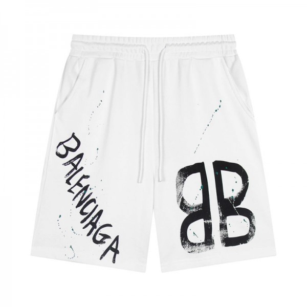 バレンシアガハーフパンツ メンズ 夏 5分丈 ブランドBalenciaga 半ズボン ゆったり 短パン ショートパンツ クロップドパンツ 大きい サイズ 接触冷感 M - 3XL カジュアル プリント柄 快適 かっこいい ズボン ワイドパンツ 短パン ボトムス リラックスパンツ 