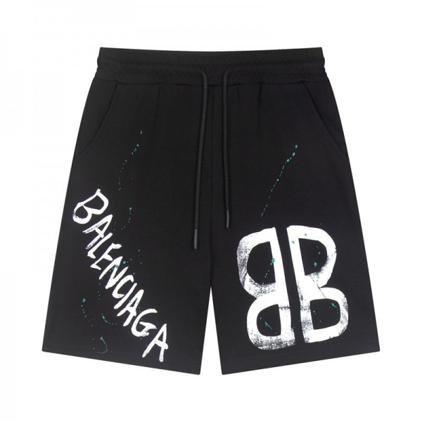 バレンシアガハーフパンツ メンズ 夏 5分丈 ブランドBalenciaga 半ズボン ゆったり 短パン ショートパンツ クロップドパンツ 大きい サイズ 接触冷感 M - 3XL カジュアル プリント柄 快適 かっこいい ズボン ワイドパンツ 短パン ボトムス リラックスパンツ 