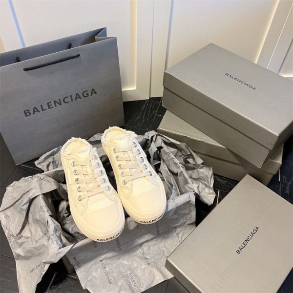 バレンシアガ 春夏 軽量 かかとなし スニーカー BALENCIAGA スリッポン メンズ キャンバスサンダル 225¬265CM スリッパ カジュアル靴 クロッグサンダル 通気性 歩きやすい おしゃれ