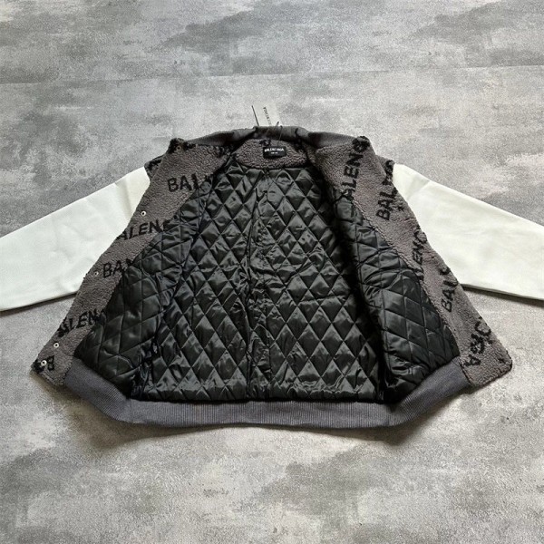 Balenciaga バレンシアガハイブランドボアジャケット メンズ ブルゾン フリースジャケット 男女兼用 ジャンパー ジャケット M - XL ボアコート アウター もこもこ 防寒 厚手 パーカー 冬服