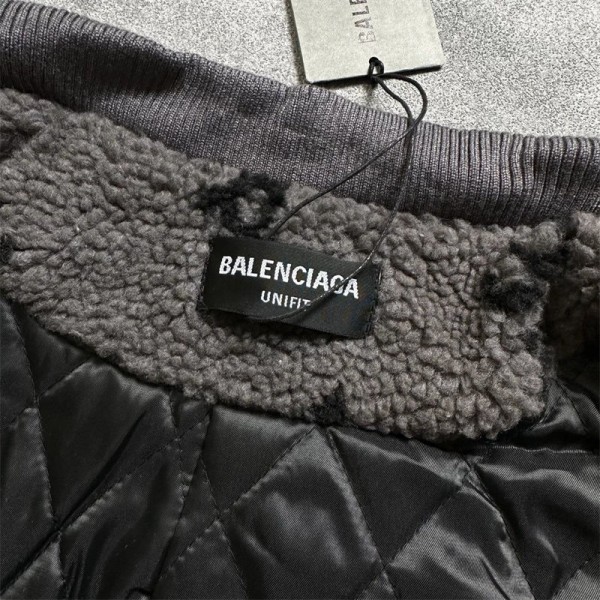 Balenciaga バレンシアガハイブランドボアジャケット メンズ ブルゾン フリースジャケット 男女兼用 ジャンパー ジャケット M - XL ボアコート アウター もこもこ 防寒 厚手 パーカー 冬服