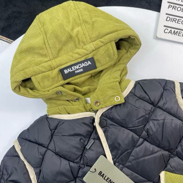 Balenciaga バレンシアガブランドベビー服 ジャケット 厚手 キッズ中綿コート 女の子 男の子 中綿ジャケット 子供服 あったか 防寒 保温 上着 キッズ ふわふわ もこもこ 長袖 可愛い おしゃれ 肌に優しい 90-140cm