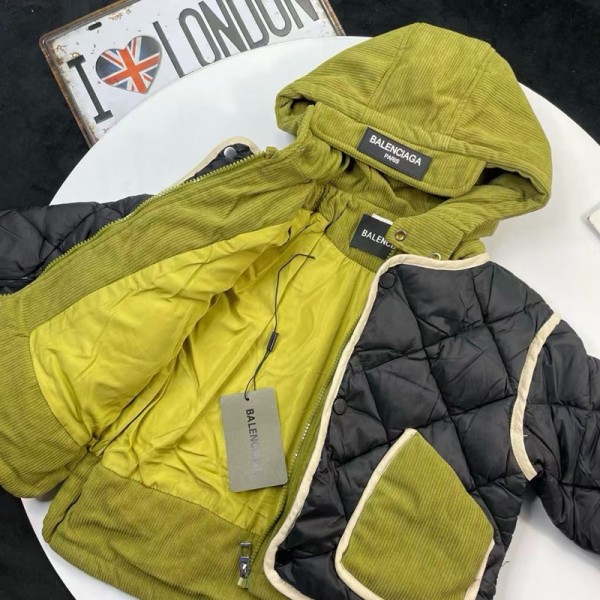 Balenciaga バレンシアガブランドベビー服 ジャケット 厚手 キッズ中綿コート 女の子 男の子 中綿ジャケット 子供服 あったか 防寒 保温 上着 キッズ ふわふわ もこもこ 長袖 可愛い おしゃれ 肌に優しい 90-140cm